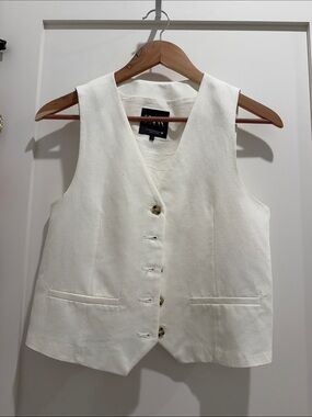 Zara white Tailored Vest
